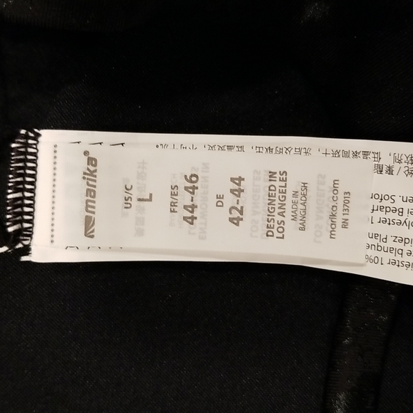 💕MARIKA💕 Black Python Foil Lacey Racerback Sports Bra ~ Animal Print Large NWT - Picture 10 of 10